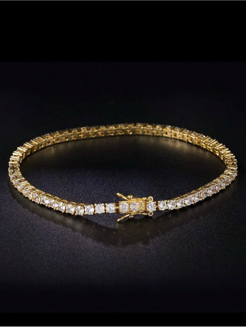 18K Yellow Gold Plated Cubic Zirconia Tennis Bracelet